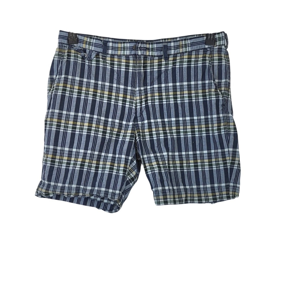 Polo Ralph Lauren Men Navy Plaid India Madras Preppy Shorts‎ 36 Coastal 90s Vtg